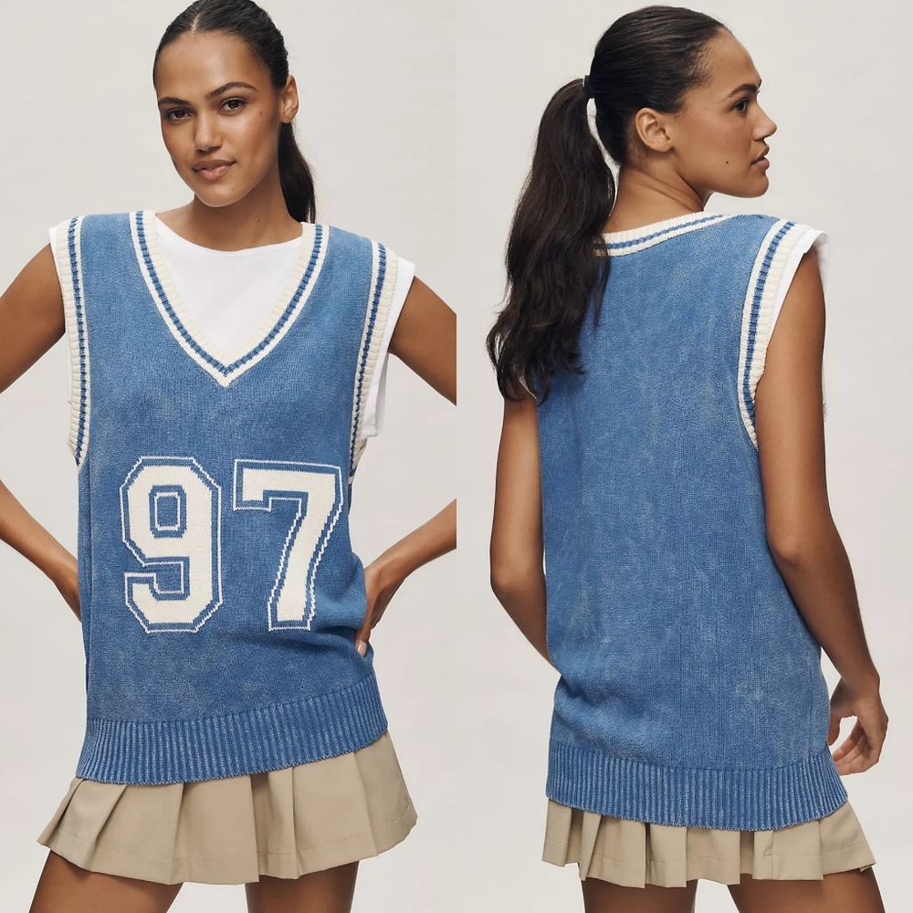 Pilcro For Anthropologie Sleeveless Twofer Sweater